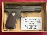 COLT U.S. PROPERTYMODEL 1903 OFFICERS MODEL SEMI AUTO PISTOL 32 ACP - 1 of 17