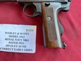 WEBLEY & SCOTT MODEL 1912 ROYAL NAVY MKI SEMI AUTO PISTOL 455 ELEY - 15 of 23