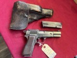 WWII FABRIQUE NATIONAL BROWNING NAZI HIGH POWER SEMI AUTO PISTOL 9MM - 1 of 23