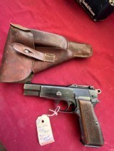 WWII NAZI BEGLIUM BROWNING HI POWER PISTOL 9MM - TANGENT REAR SIGHT - 2 of 25