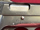 WWII NAZI BEGLIUM BROWNING HI POWER PISTOL 9MM - TANGENT REAR SIGHT - 6 of 25
