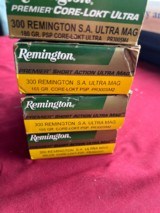 300 REMINGTON S.A. SHORT ACTION ULTRA MAG AMMO - 4 BOXES