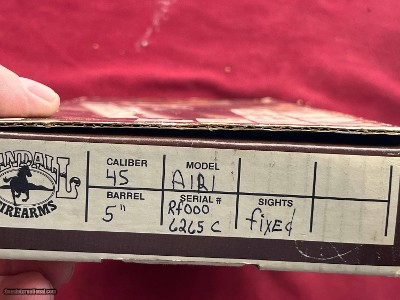 RANDALL MODEL A111 SERVICE MODEL 1911 SEMI AUTO PISTOL 45ACP W/BOX - Image 9 of 10