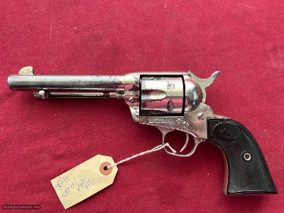 COLT SINGLE ACTION ARMY REVOLVER 45 COLT NICKEL FINISH MADE 1921 - Image 5 of 14