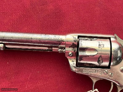 COLT SINGLE ACTION ARMY REVOLVER 45 COLT NICKEL FINISH MADE 1921 - Image 9 of 14