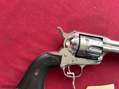 COLT SINGLE ACTION ARMY REVOLVER 45 COLT NICKEL FINISH MADE 1921 - Image 3 of 14