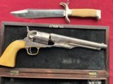 CASED COLT 1860 ARMY REVOLVER N.Y. ENGRAVED ,CHECKERED IVORY GRIPS. - 2 of 25