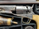 CASED COLT 1860 ARMY REVOLVER N.Y. ENGRAVED ,CHECKERED IVORY GRIPS. - 4 of 25