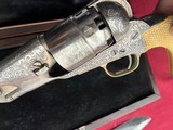 CASED COLT 1860 ARMY REVOLVER N.Y. ENGRAVED ,CHECKERED IVORY GRIPS. - 7 of 25