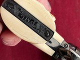 U.S.F.A. CUSTOM ENGRAVED SINGLE ACTION REVOLVER 45 COLT - CARVED IVORY GRIPS - 16 of 17