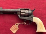 U.S.F.A. CUSTOM ENGRAVED SINGLE ACTION REVOLVER 45 COLT - CARVED IVORY GRIPS - 3 of 17