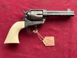 U.S.F.A. CUSTOM ENGRAVED SINGLE ACTION REVOLVER 45 COLT - CARVED IVORY GRIPS - 3 of 20