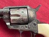 U.S.F.A. CUSTOM ENGRAVED SINGLE ACTION REVOLVER 45 COLT - CARVED IVORY GRIPS - 6 of 20