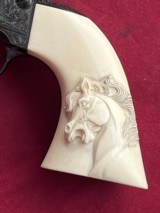 U.S.F.A. CUSTOM ENGRAVED SINGLE ACTION REVOLVER 45 COLT - CARVED IVORY GRIPS - 2 of 20