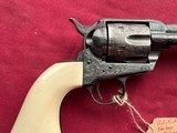 U.S.F.A. CUSTOM ENGRAVED SINGLE ACTION REVOLVER 45 COLT - CARVED IVORY GRIPS - 5 of 20