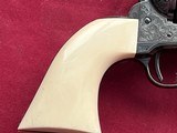 U.S.F.A. CUSTOM ENGRAVED SINGLE ACTION REVOLVER 45 COLT - CARVED IVORY GRIPS - 10 of 20