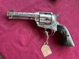 U.S.F.A. SINGE ACTION ARMY REVOLVER
44 SPECIAL - CUSTOM ENGRAVED - BUFFALO HORN GRIPS