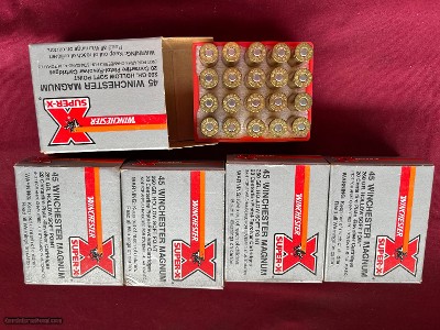 WINCHESTER 45 WIN MAG AMO 260 GR HOLLOW SP ( 5- BOXES )