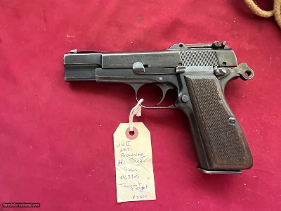 WWII GERMAN NAZI BROWNING HI POWER 9MM W/ TANGANT SIGHT