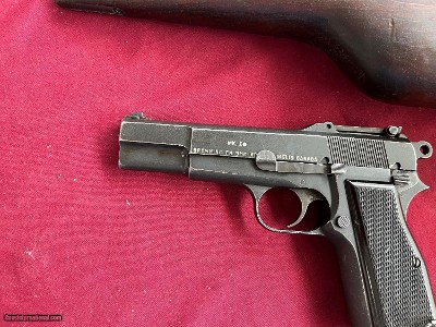 BROWNING FN HI POWER CANADIAN INGLIS SEMI AUTO PISTOL 9MM WITH STOCK - Image 6 of 24
