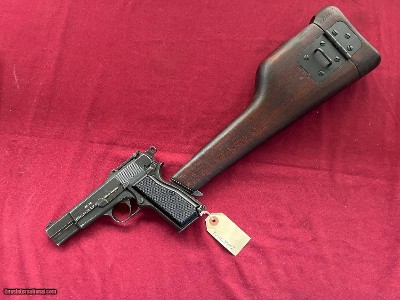 BROWNING FN HI POWER CANADIAN INGLIS SEMI AUTO PISTOL 9MM WITH STOCK - Image 2 of 24