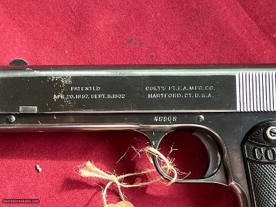 SALE ~ COLT MODEL 1903 SEMI AUTO PISTOL CALIBRE 38 RIMLESS ~ MADE IN 1925 ~ - Image 3 of 10