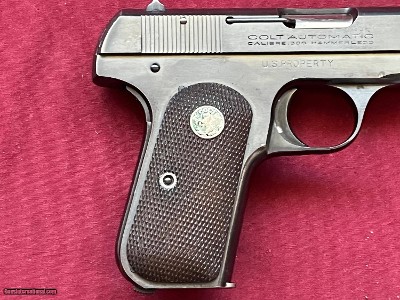 WWII COLT 1908 U.S. PROPERTY SEMI AUTO OFFICERS PISTOL 380 ACP ~ MADE 1944 ~ - Image 3 of 18