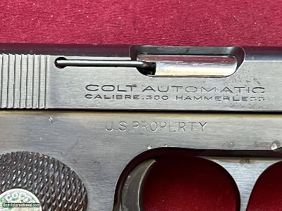 WWII COLT 1908 U.S. PROPERTY SEMI AUTO OFFICERS PISTOL 380 ACP ~ MADE 1944 ~ - Image 2 of 18