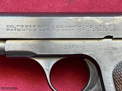 WWII COLT 1908 U.S. PROPERTY SEMI AUTO OFFICERS PISTOL 380 ACP ~ MADE 1944 ~ - Image 6 of 18