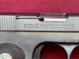 WWII COLT 1908 U.S. PROPERTY SEMI AUTO OFFICERS PISTOL 380 ACP ~ MADE 1944 ~ - 2 of 18