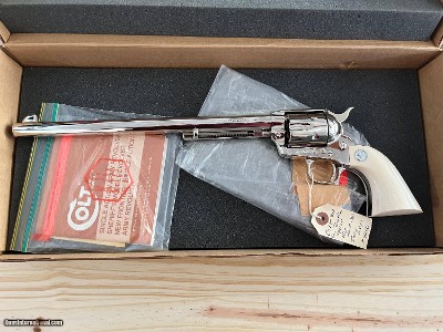 COLT 3RD GEN BUNTLINE SPECIAL 45LC MADE 1980 FACTORY NICKEL W/ IVORY GRIPS CUSTOM SHOP