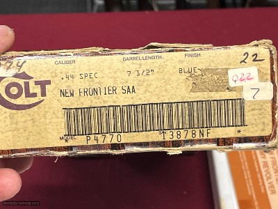 COLT SINGLE ACTION ARMY NEW FRONTIER REVOLVER 44 SPEC ~ EXCELLENT WITH BOX ~ - Image 14 of 14