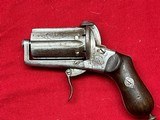 ANTIQUE ~ FRENCH PINFIRE 6 BARREL DERRINGER PISTOL - 1 of 8