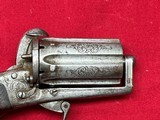 ANTIQUE ~ FRENCH PINFIRE 6 BARREL DERRINGER PISTOL - 4 of 8