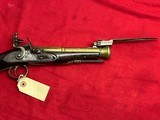 ANTIQUE ~ CLARKE BRASS BARREL FLINTLOCK BLUNDERBUSS PISTOL WITH KNIFE CIRCA 1820 - 3 of 16