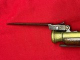 ANTIQUE ~ CLARKE BRASS BARREL FLINTLOCK BLUNDERBUSS PISTOL WITH KNIFE CIRCA 1820 - 5 of 16