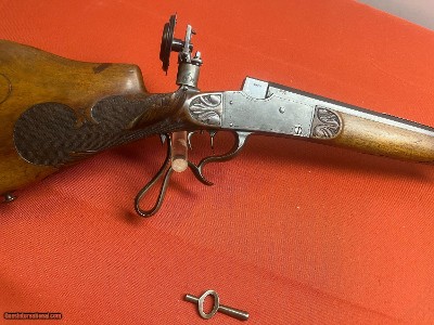 ANTIQUE ~ PAUL NEUBRAND ZIMMERMANN SCHETZEN PARLOR RIFLE 4mm W /AMMO ~ Sale $2650.00 - Image 6 of 21