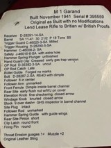 SPRINGFIELD ARMORY M1 GARAND RIFLE ~ 1941 LEND LEASE RIFLE ~ - 2 of 22