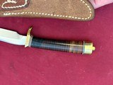 EARLY ~ RANDALL STAINLESS MODEL 7-5 KNIFE WITH JOHNSON ROUGHBACK SHEATH - 8 of 9