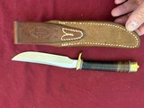 EARLY ~ RANDALL STAINLESS MODEL 7-5 KNIFE WITH JOHNSON ROUGHBACK SHEATH - 6 of 9