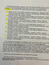 SIG SAUER M17 U.S. MILITARY SURPLUS SEMI AUTO PISTOL 9MM ~ RESEARCH LETTER ~ - 14 of 14