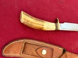 RANDALL MODEL 4-6 STAG HANDLE KNIFE ~ JOHNSON ROUGH BACK SHEATH - 7 of 8