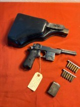 DUTCH BERGMANN BREVETE MODEL 1910/21 SEMI AUTO PISTOL 9MM LARGO W/ HOLSTER - 1 of 17