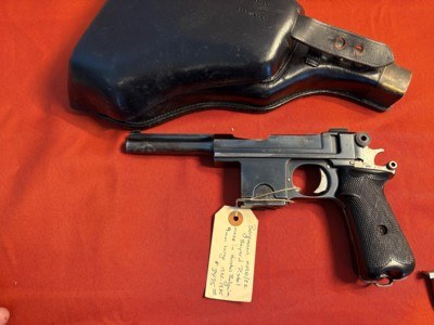 DUTCH BERGMANN BREVETE MODEL 1910/21 SEMI AUTO PISTOL 9MM LARGO W/ HOLSTER ~ Sale $2950.00 - Image 7 of 17