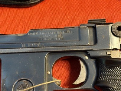 DUTCH BERGMANN BREVETE MODEL 1910/21 SEMI AUTO PISTOL 9MM LARGO W/ HOLSTER ~ Sale $2950.00 - Image 8 of 17