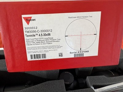 TRIJICON RIFLE SCOPE 4.5-30x56mm TENMILE RED/GREEN MOA PRECISION TREE - Image 14 of 14