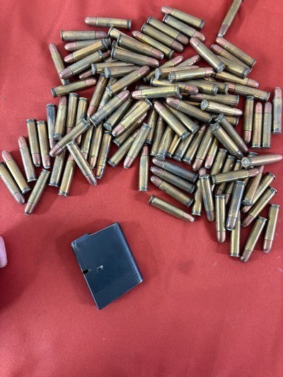 WINCHESTER MODEL 1907 FACTORY MAGAZINE & 108 ROUNDS 351 SL AMMO - Image 2 of 6