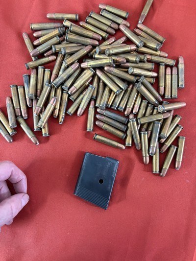 WINCHESTER MODEL 1907 FACTORY MAGAZINE & 108 ROUNDS 351 SL AMMO