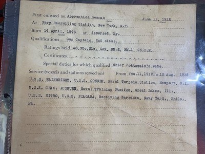 WWI U.S. SPRINGFIELD ARMORY 1911 PISTOL ~ U.S. NAVY ~ WILLIAM E MASSEY ~ NAVY HISTORY GROUPING ~ - Image 5 of 24