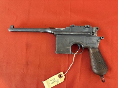 GERMAN MAUSER MODEL C96 BROOMHANDLE SEMI AUTO PISTOL 7.63mm